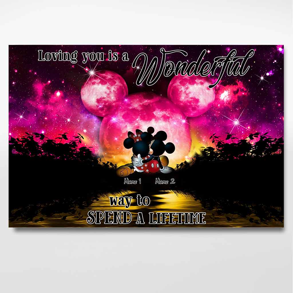 Loving You A Wonderful Way Spend A Lifetime - Personalized Couple Mouse Poster