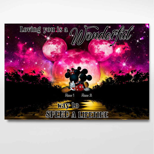 Loving You A Wonderful Way Spend A Lifetime - Personalized Couple Mouse Poster