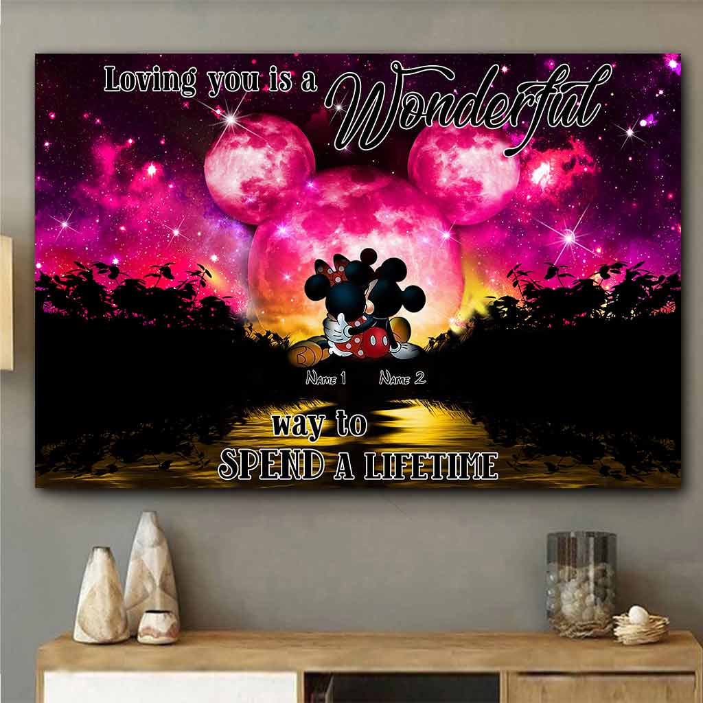 Loving You A Wonderful Way Spend A Lifetime - Personalized Couple Mouse Poster