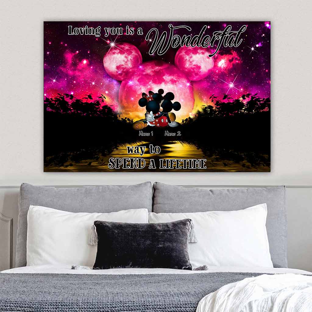 Loving You A Wonderful Way Spend A Lifetime - Personalized Couple Mouse Poster