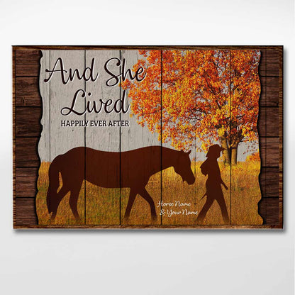 And She Lived Happily Ever After - Personalized Horse Poster