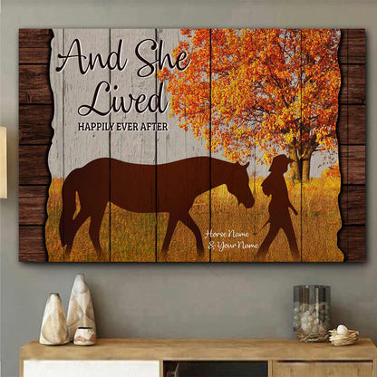 And She Lived Happily Ever After - Personalized Horse Poster