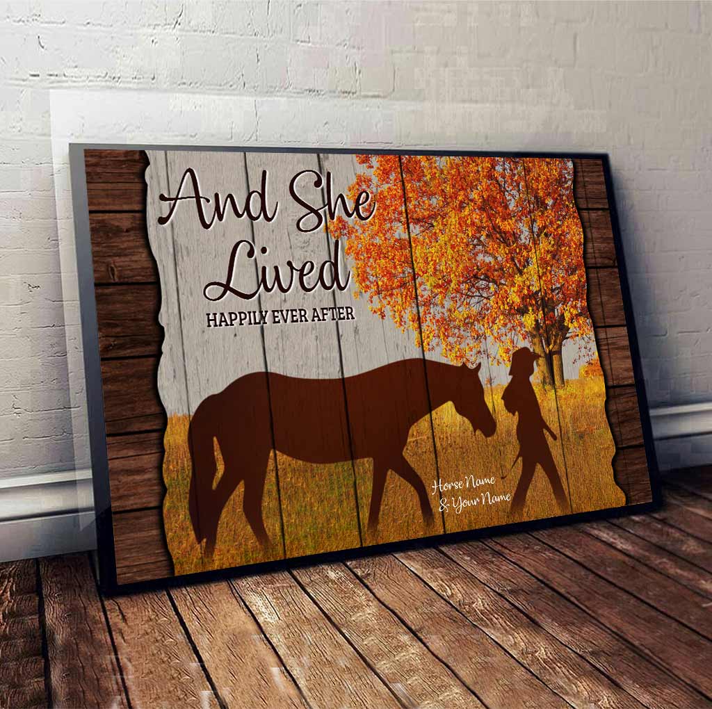 And She Lived Happily Ever After - Personalized Horse Poster