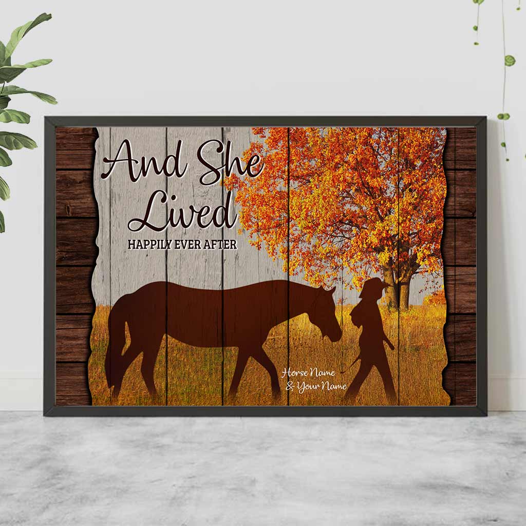 And She Lived Happily Ever After - Personalized Horse Poster