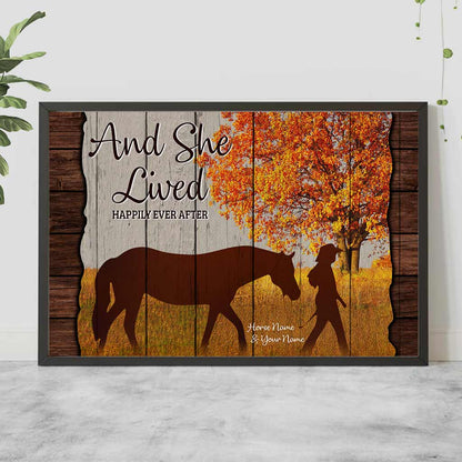 And She Lived Happily Ever After - Personalized Horse Poster