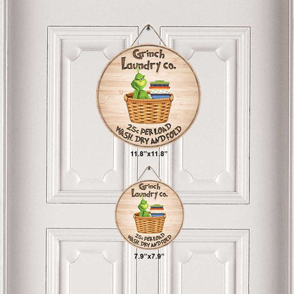 Laundry Co - Stole Christmas Round Wood Sign