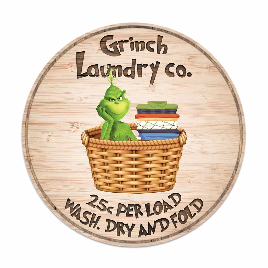 Laundry Co - Stole Christmas Round Wood Sign