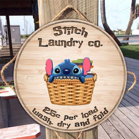 Laundry Co Ohana - Round Wood Sign