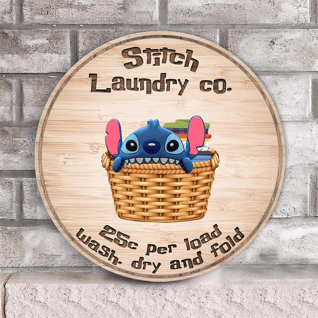 Laundry Co Ohana - Round Wood Sign