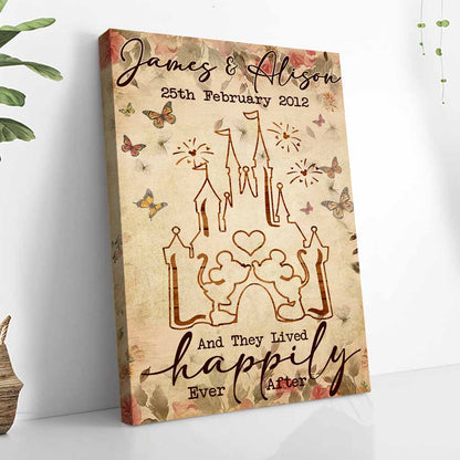 And They Lived Happily Ever After - Personalized Wedding Gift Wedding Anniversary Couple Mouse Poster