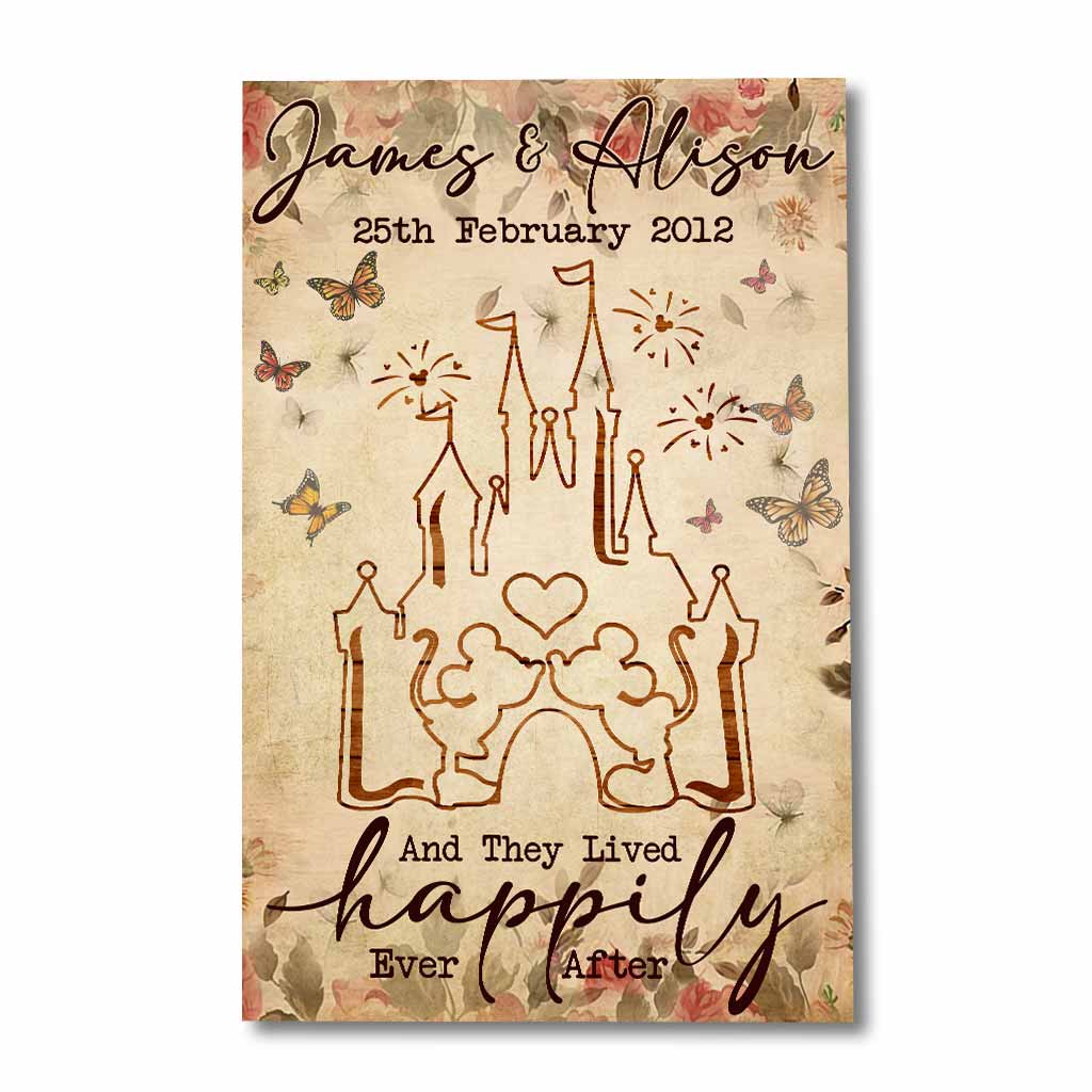 And They Lived Happily Ever After - Personalized Wedding Gift Wedding Anniversary Couple Mouse Poster