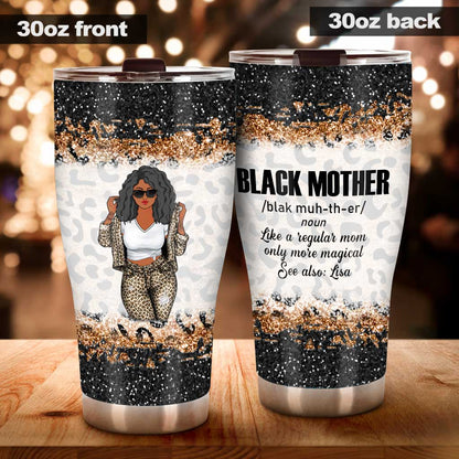 Black Mother - Personalized Mother's Day Tumbler With 3D Pattern Print