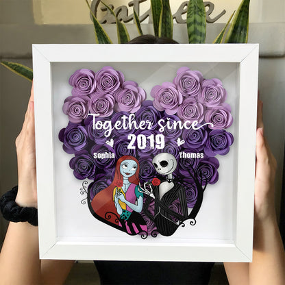 Together Sine - Personalized Nightmare Flower Shadow Box