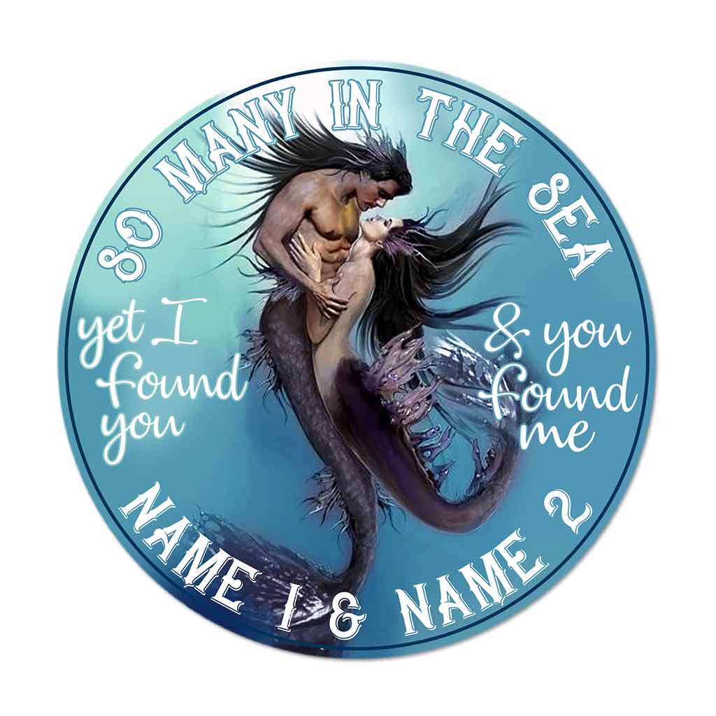 So Many In The Sea - Mermaid Personalized Round Wood Sign