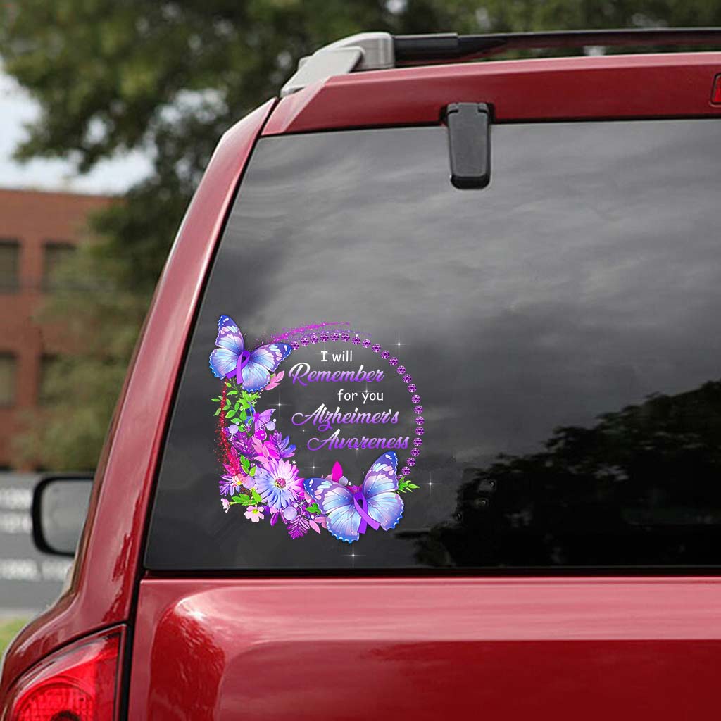 I Will Remember For You - Alzheimer Awareness Decal Full