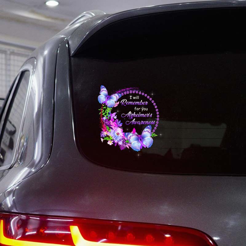 I Will Remember For You - Alzheimer Awareness Decal Full