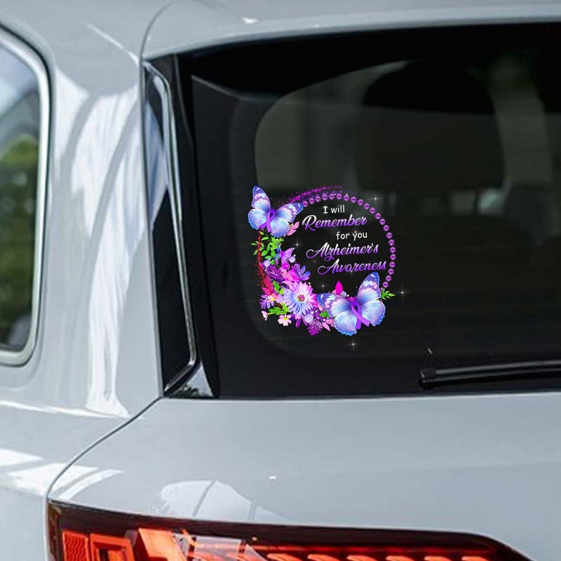 I Will Remember For You - Alzheimer Awareness Decal Full