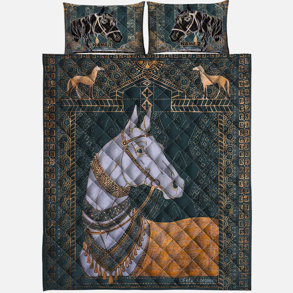 Beautiful Horses - Personalized Quilt Set