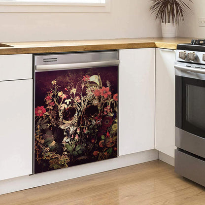 Boho Floral Skull - Skull Dishwasher Cover