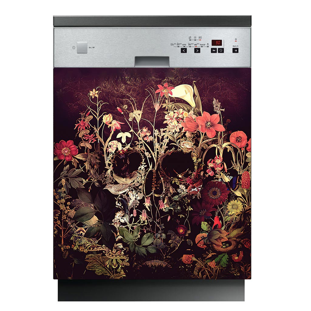 Boho Floral Skull - Skull Dishwasher Cover