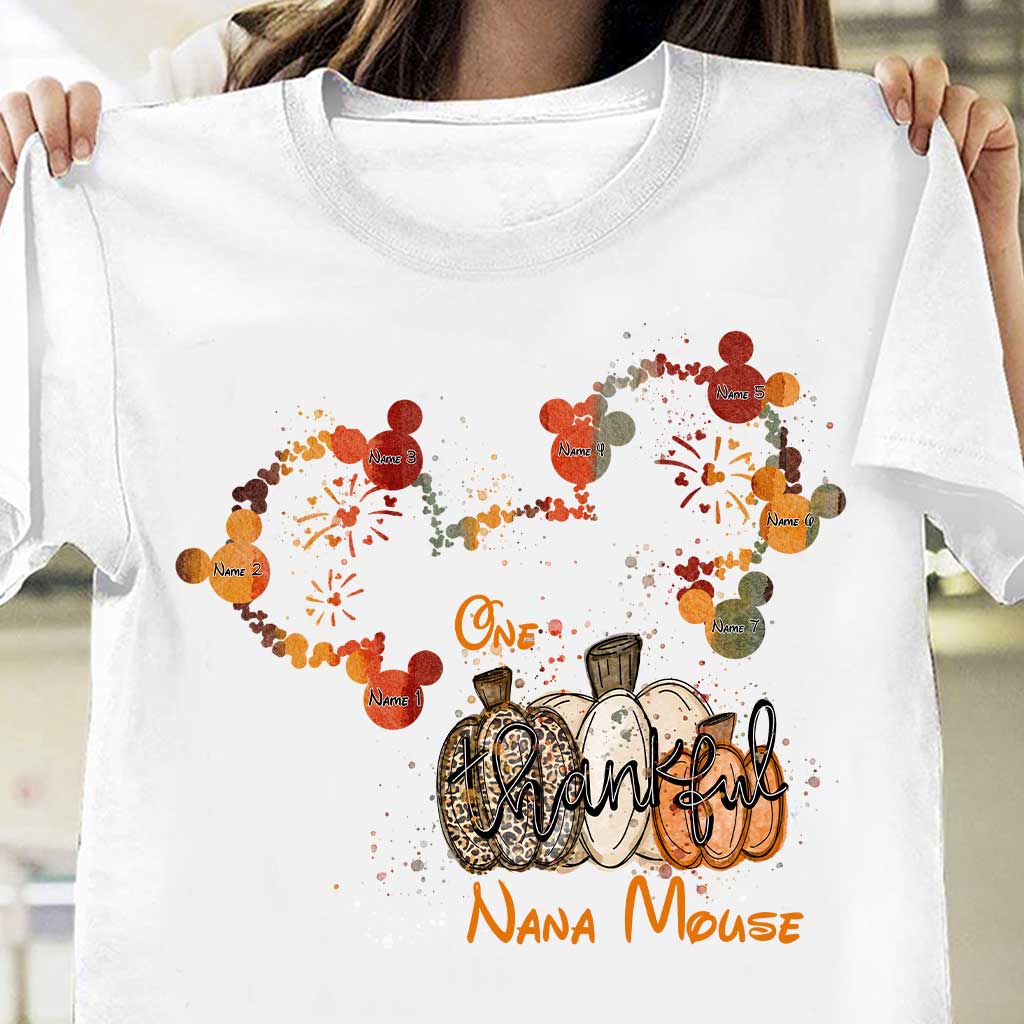 One Thankful Nana Mouse - Personalized Thanksgiving Grandma T-shirt and Hoodie