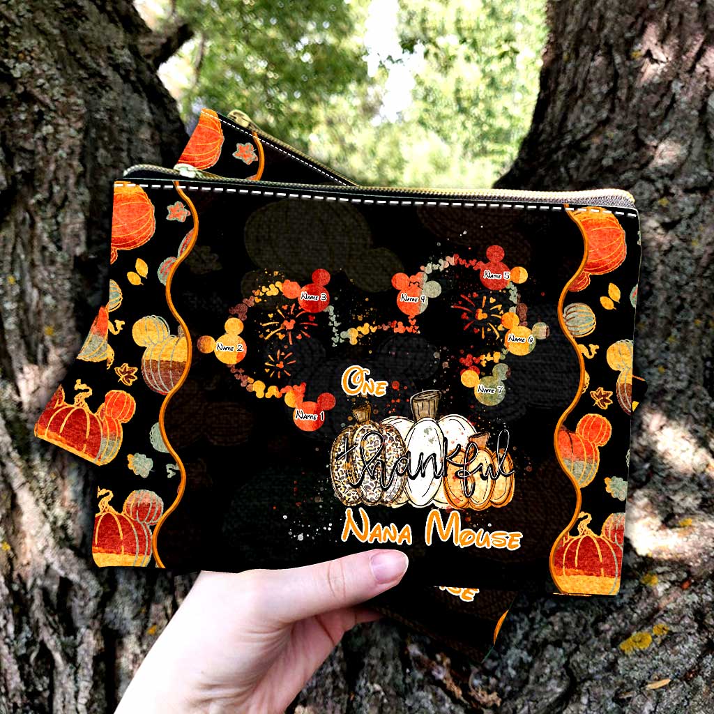 One Thankful Nana Mouse - Personalized Thanksgiving Grandma Pouch