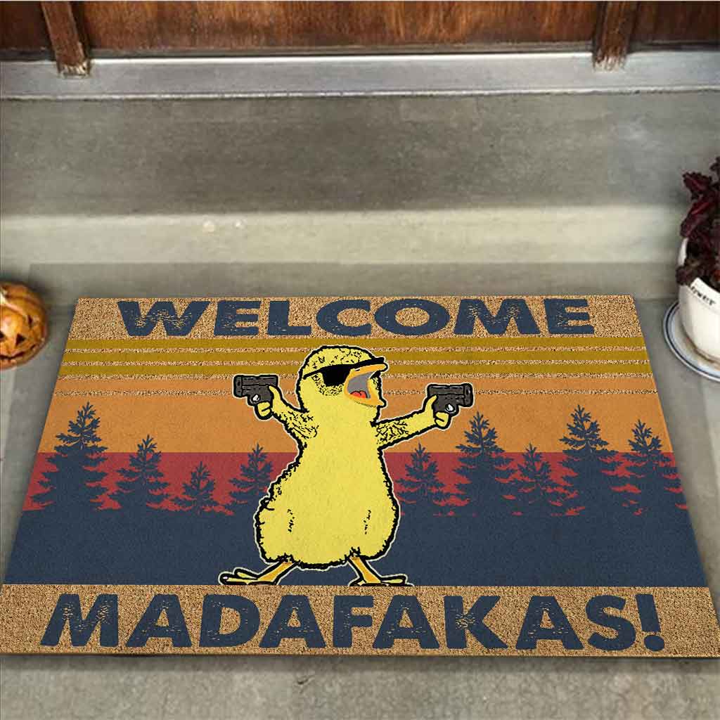 Welcome Madafakas - Chicken Coir Pattern Print Doormat