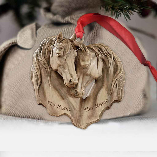 Horse Couple - Personalized Christmas Horse Ornament (Printed On Both Sides)