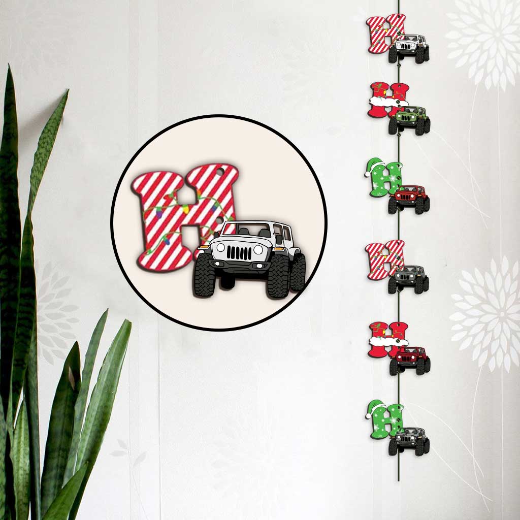 Ho Ho Ho Wild Grill - Personalized Christmas Car 6 Pieces Garland