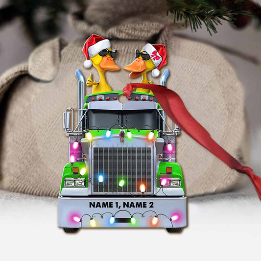 Trucker Duckies - Personalized Christmas Ornament (Printed On Both Sides)