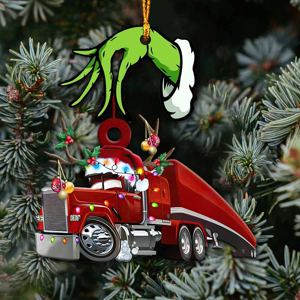 Merry Christmas - Trucker Ornament (Printed On Both Sides)