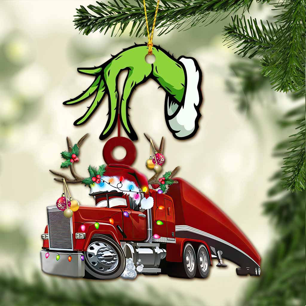 Merry Christmas - Trucker Ornament (Printed On Both Sides)