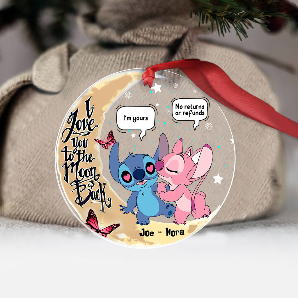 I Love You To The Moon - Personalized Ohana Transparent Ornament