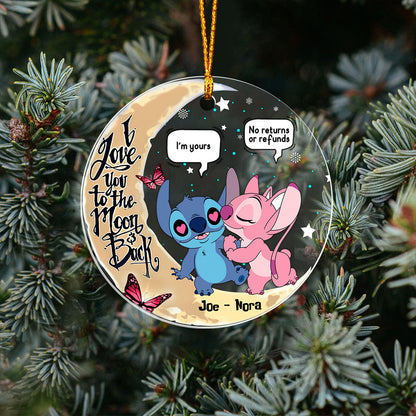 I Love You To The Moon - Personalized Ohana Transparent Ornament