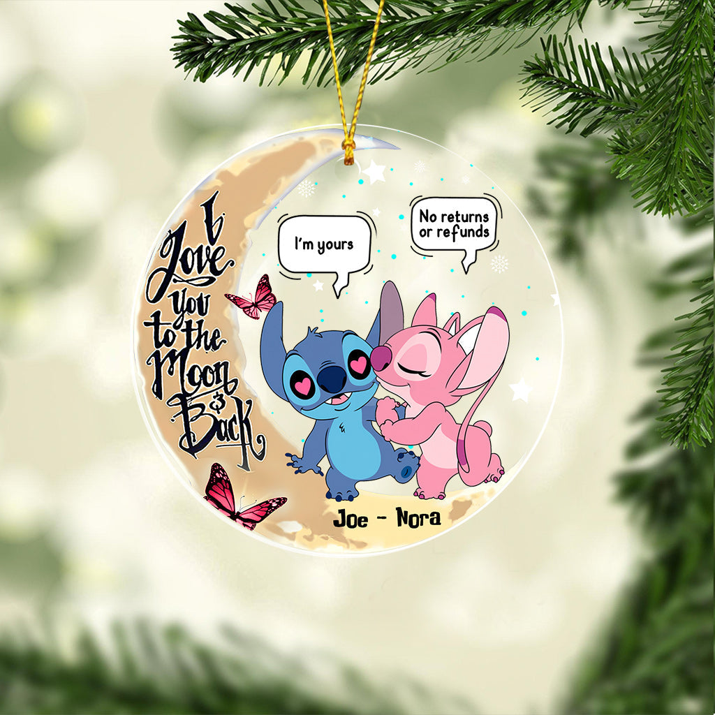 I Love You To The Moon - Personalized Ohana Transparent Ornament