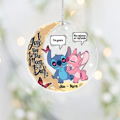 I Love You To The Moon - Personalized Ohana Transparent Ornament