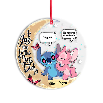 I Love You To The Moon - Personalized Ohana Transparent Ornament