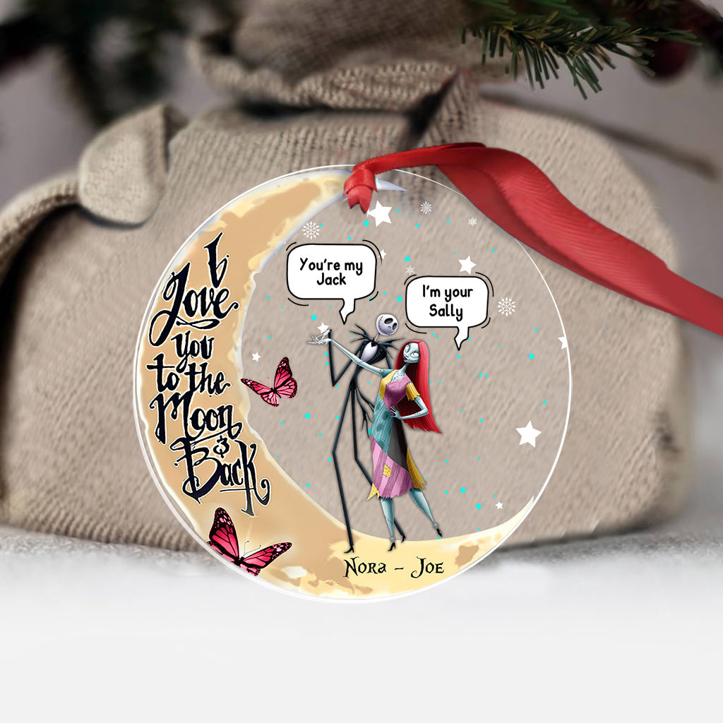 I Love You To The Moon - Personalized Nightmare Transparent Ornament