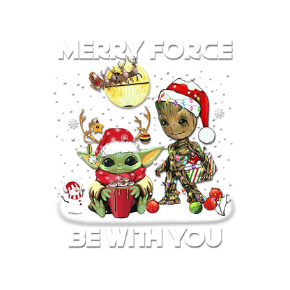 Merry Force Be With You - Christmas The Force Decal Full