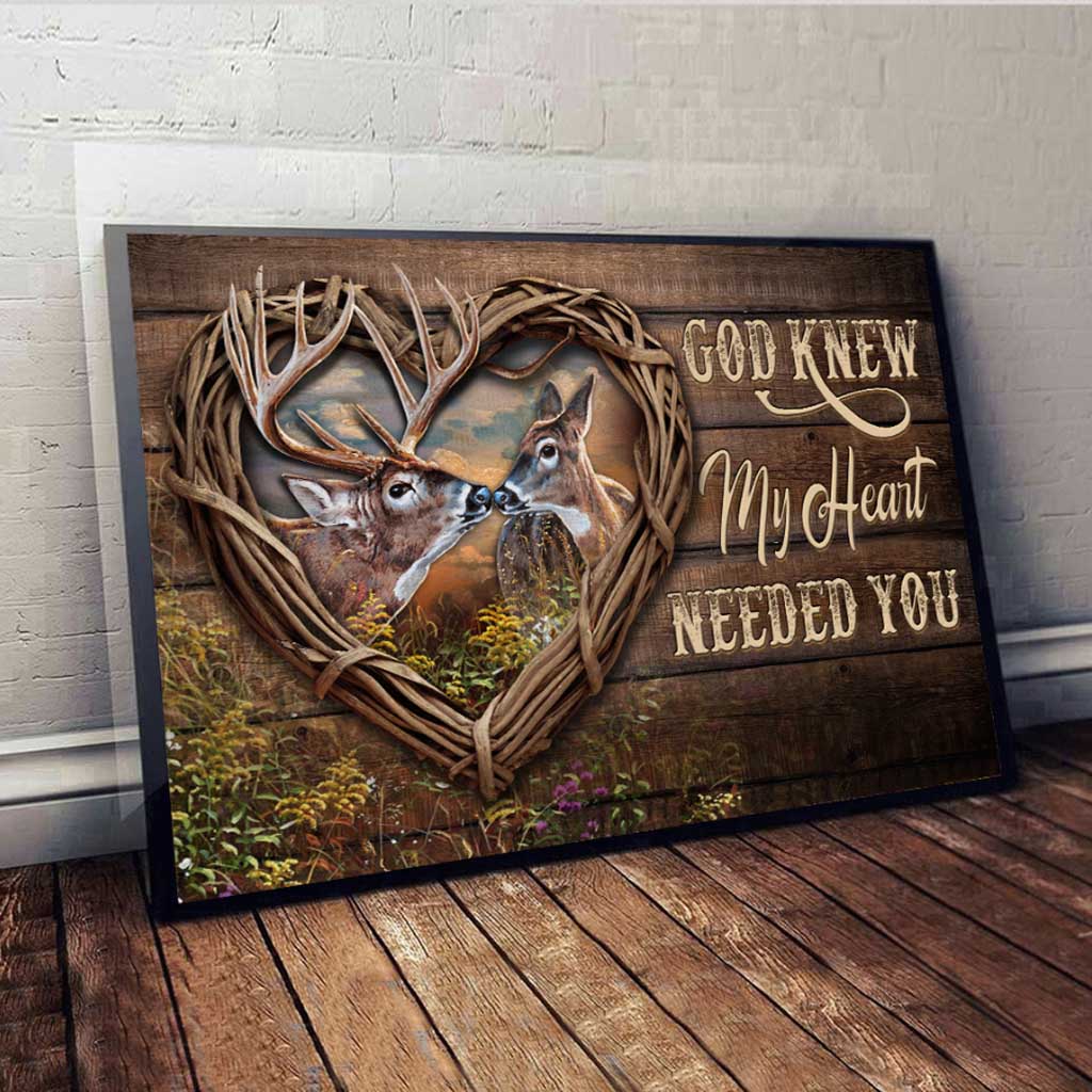 God Knew My Heart Needed You - Personalized Couple Hunting Poster