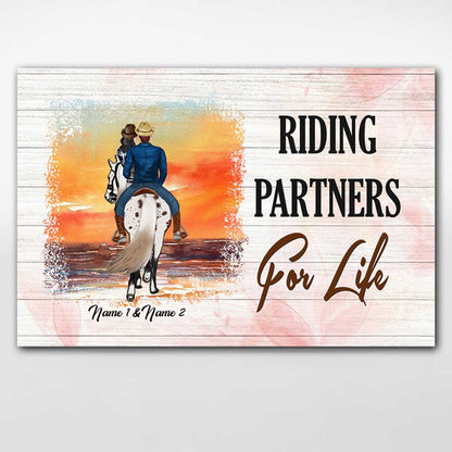 Riding Partners For Life - Personalized Couple Horse Poster