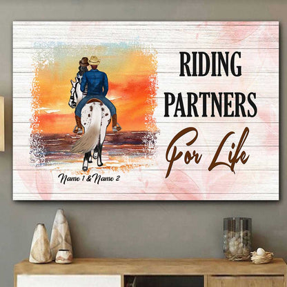 Riding Partners For Life - Personalized Couple Horse Poster