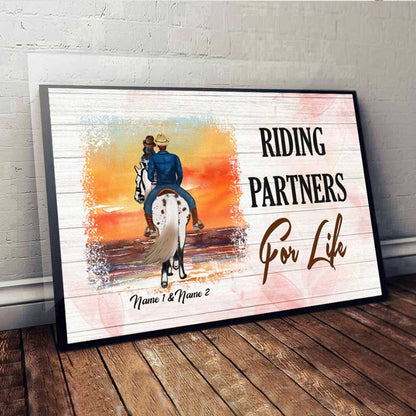 Riding Partners For Life - Personalized Couple Horse Poster