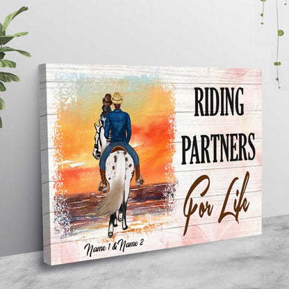 Riding Partners For Life - Personalized Couple Horse Poster