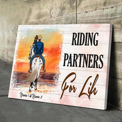 Riding Partners For Life - Personalized Couple Horse Poster