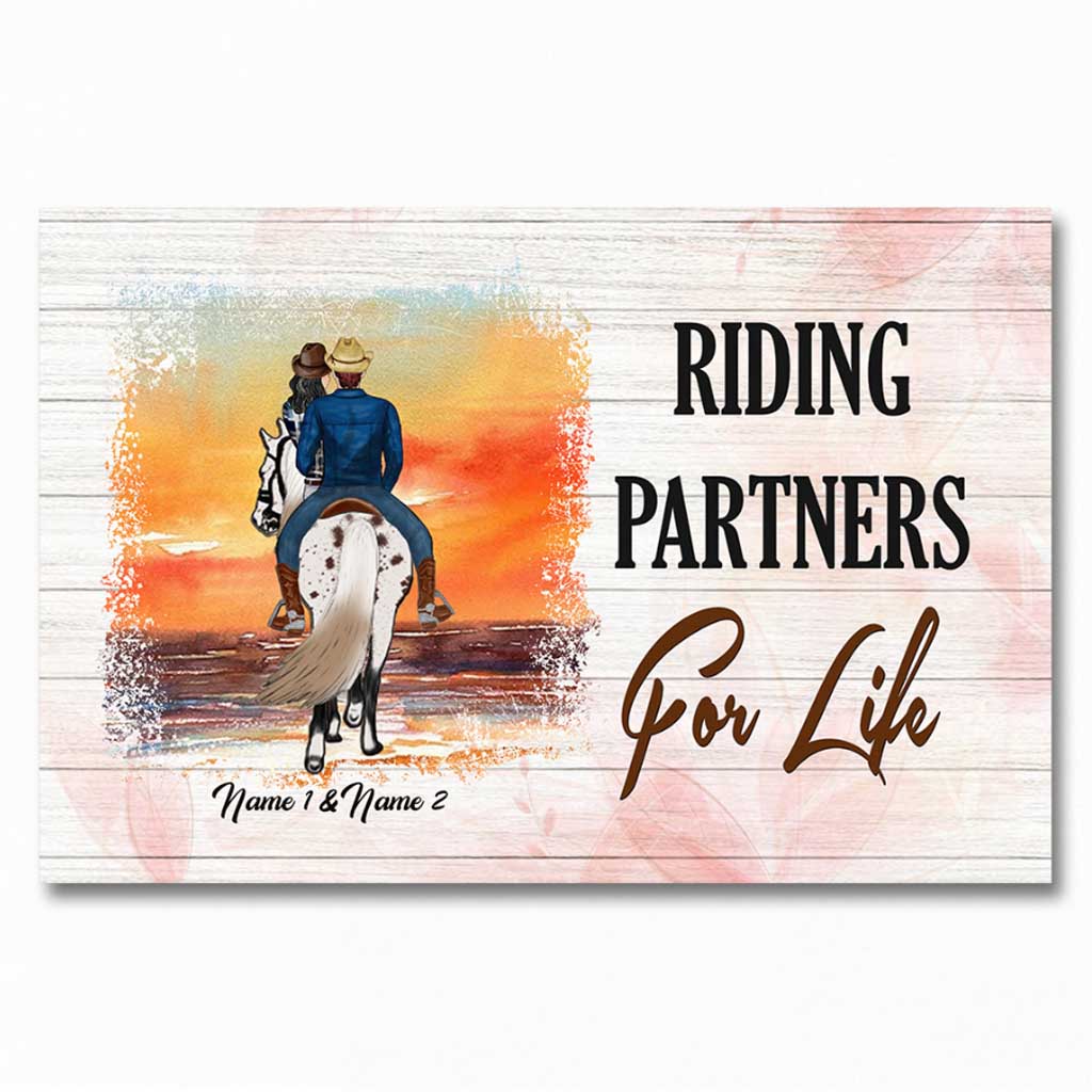 Riding Partners For Life - Personalized Couple Horse Poster