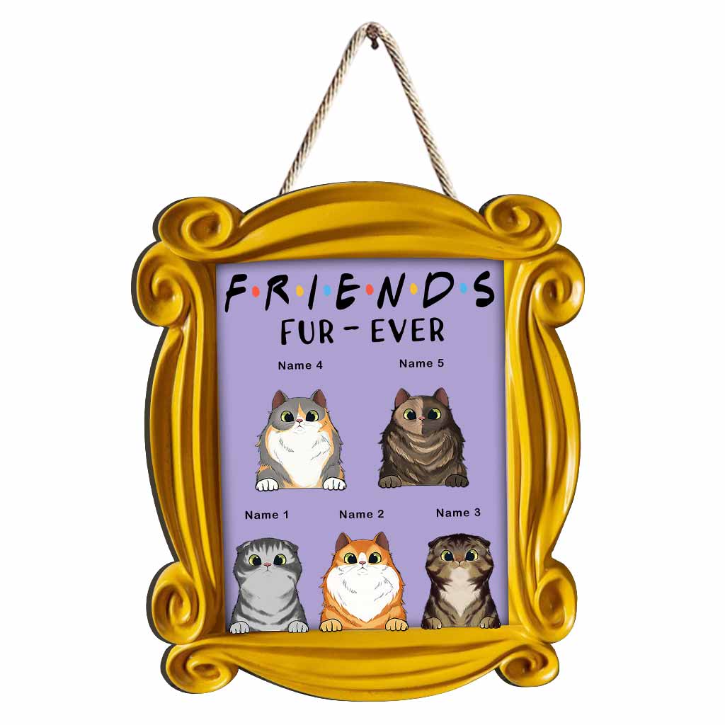 Friends Furever - Personalized Cat Wood Sign