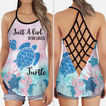 Just A Girl Who Loves Turtles - Turtle Cross Tank Top