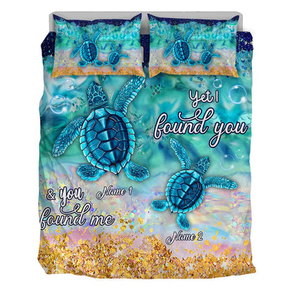 Sea Turtle Ocean Beach Crashing Waves - Personalized Turtle Bedding Set