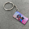 World&#39;s Best Black Dad - Personalized Father&#39;s Day African American Keychain (Printed On Both Sides)